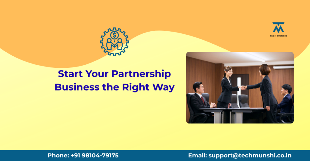 Business partners shaking hands in a meeting to start a company – registration of partnership firm in India
